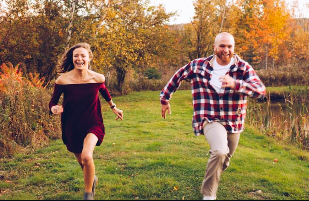 This photo is from our engagement photos. We were in our low twenties, just starting out.