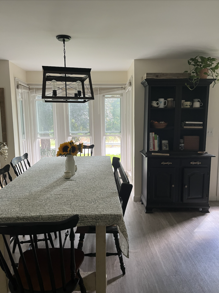 this hutch was repurposed and painted black.